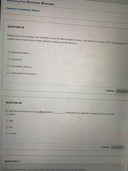 Solved Remaining Time: 1 hour, 20 seconds. Question | Chegg.com