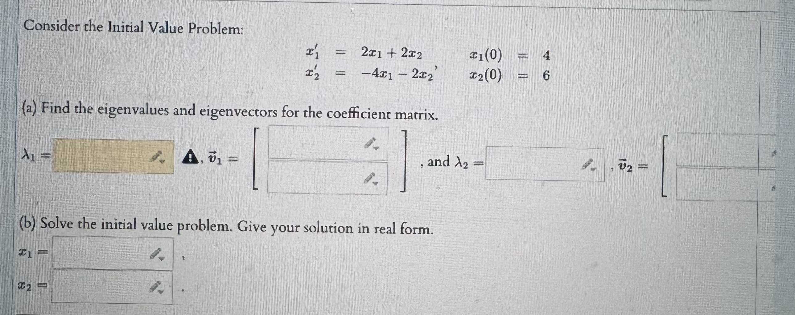 Solved Consider The Initial Value Chegg Com