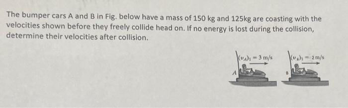 The Bumper Cars A And B In Fig. Below Have A Mass Of | Chegg.com