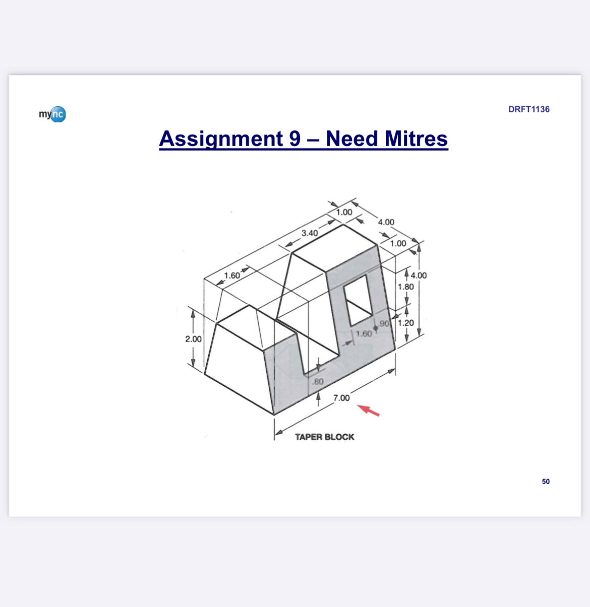 Solved Draw the orthographic projections of the taper block | Chegg.com