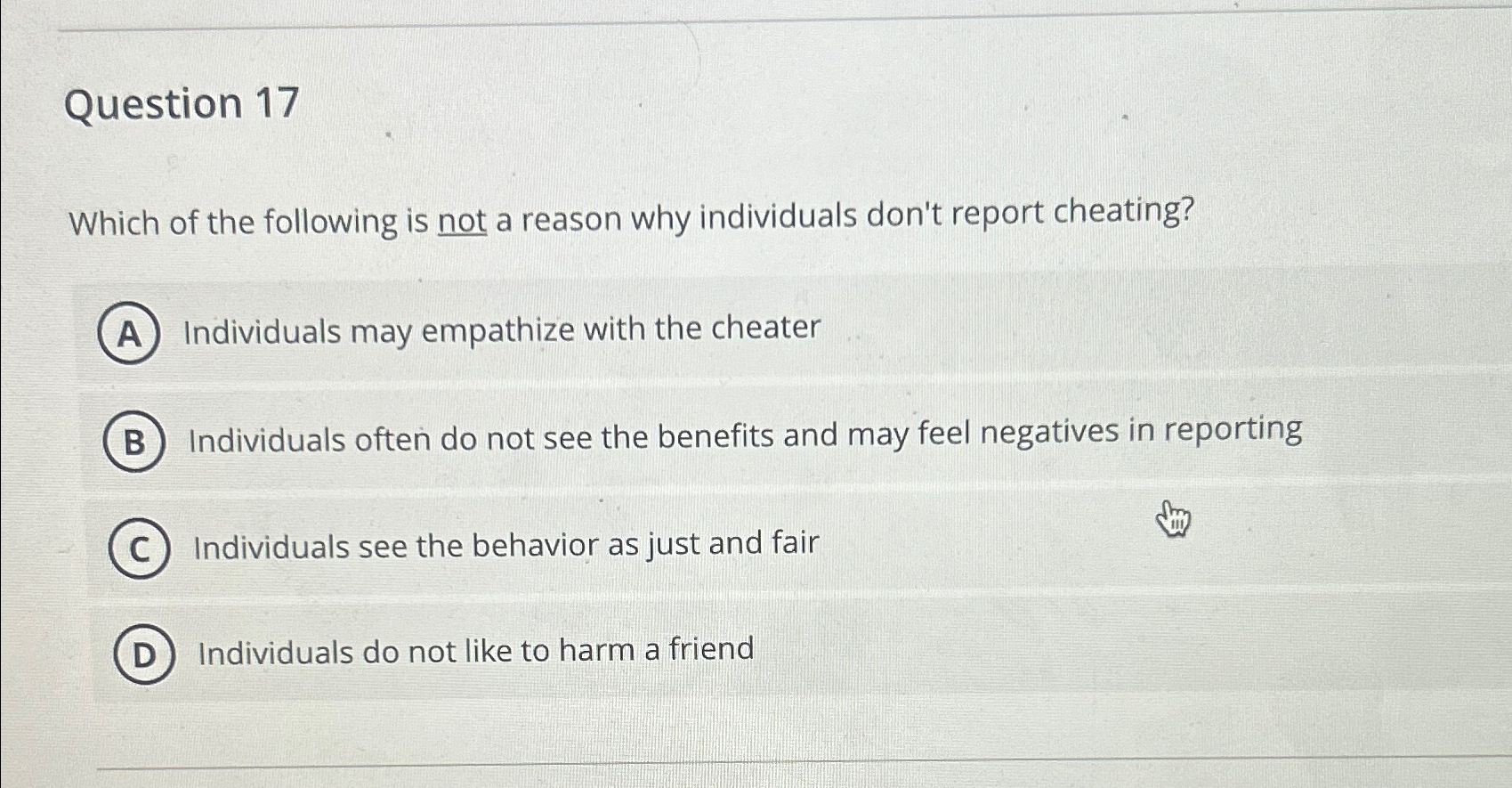 Solved Question 17Which of the following is not a reason why | Chegg.com