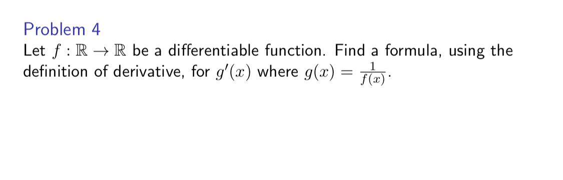 Solved Problem 4Let f:R→R ﻿be a differentiable function. | Chegg.com