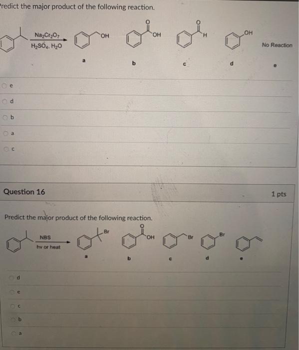 Solved redict the major product of the following reaction. | Chegg.com