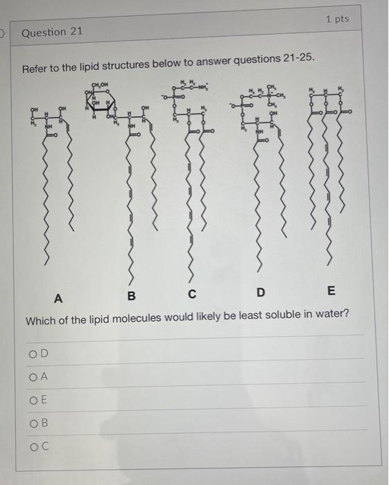 Solved Refer to the lipid structures below to answer | Chegg.com