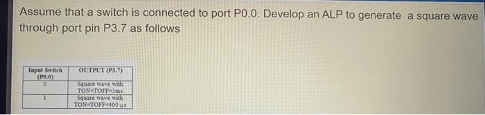 Solved Assume that a switch is connected to port PO.O. | Chegg.com