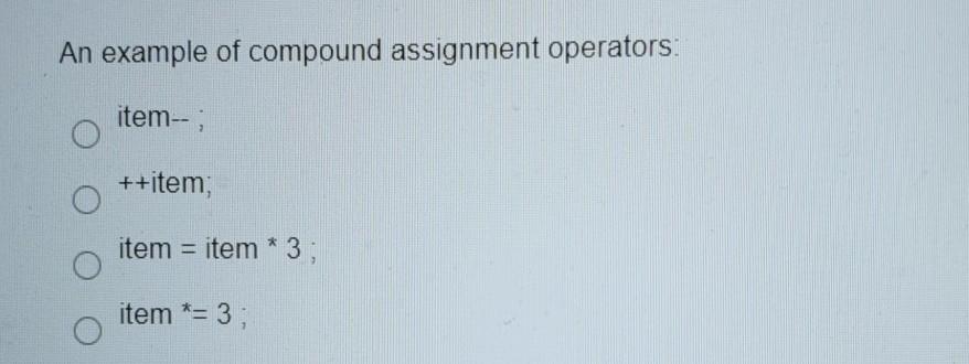 compound assignment operators quiz ap classroom