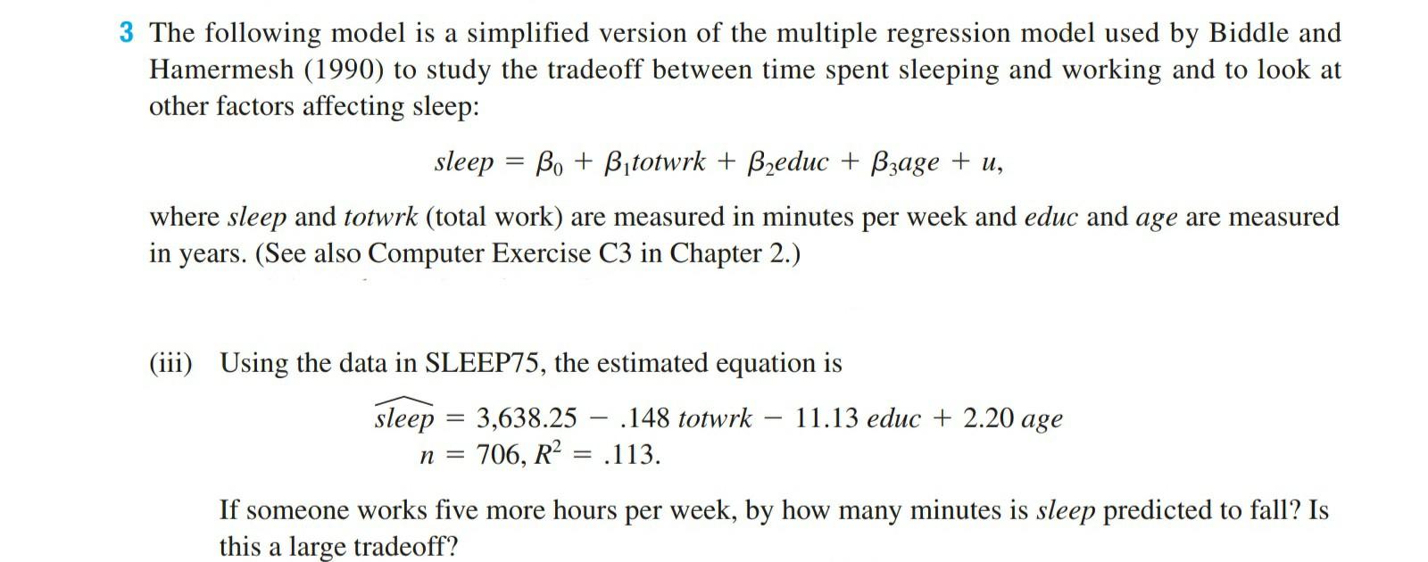 Solved 3 The Following Model Is A Simplified Version Of The | Chegg.com