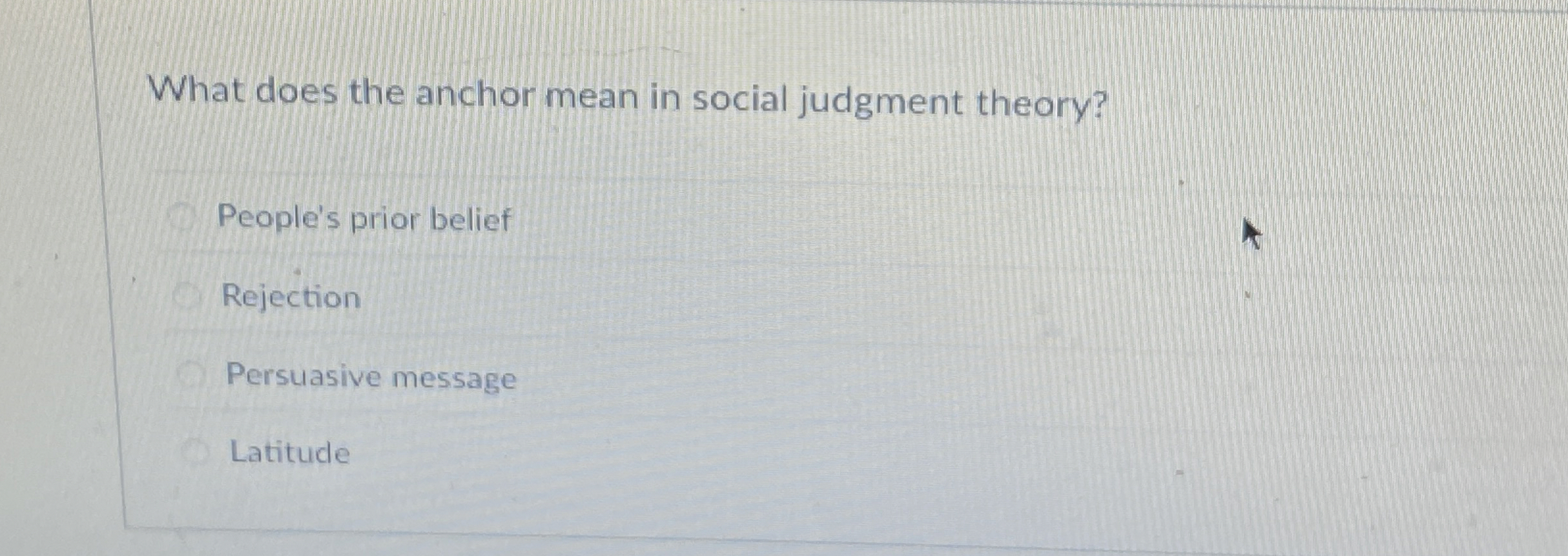 Solved What does the anchor mean in social judgment