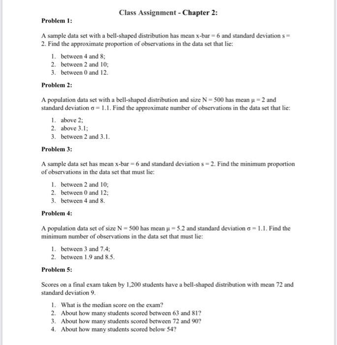 Solved Class Assignment - Chapter 2: Problem 1: A sample | Chegg.com