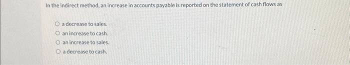 Solved In the indirect method, a gain on sale of | Chegg.com