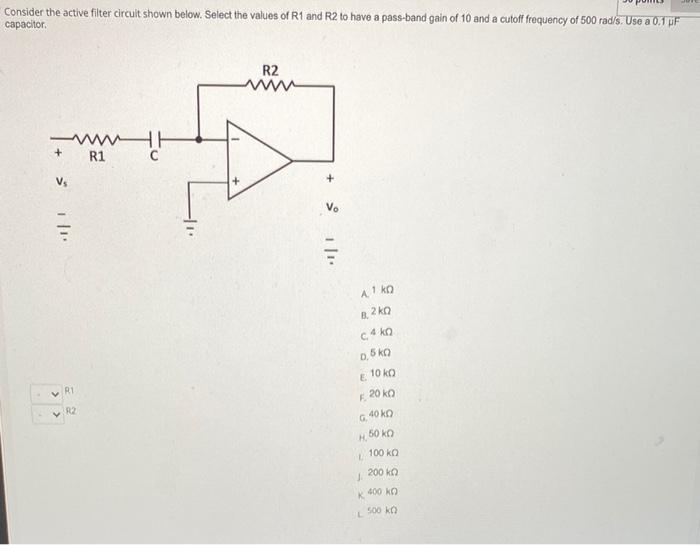 Solved Consider the active filter circuit shown below. | Chegg.com