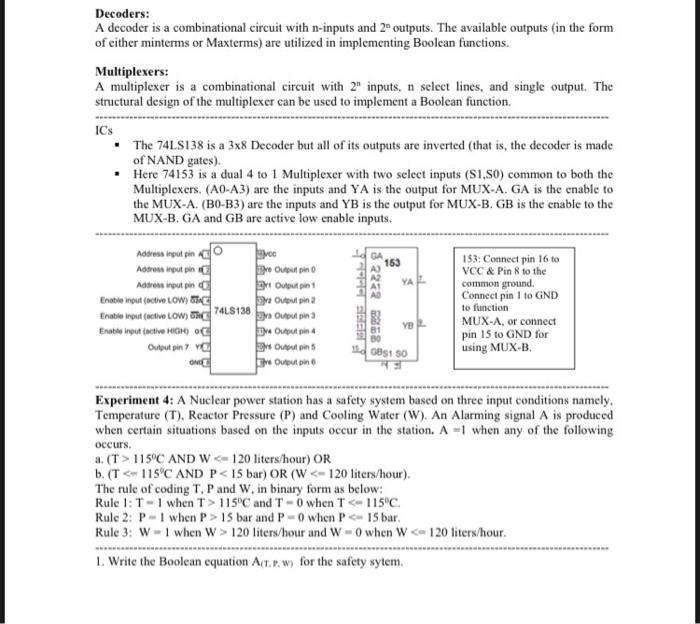 Solved Decoders: A decoder is a combinational circuit with | Chegg.com