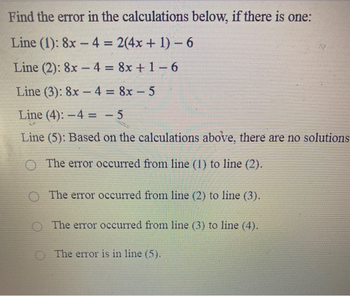 Solved Find the error in the calculations below, if there is | Chegg.com