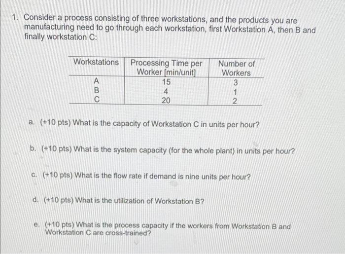 Solved 1. Consider a process consisting of three | Chegg.com