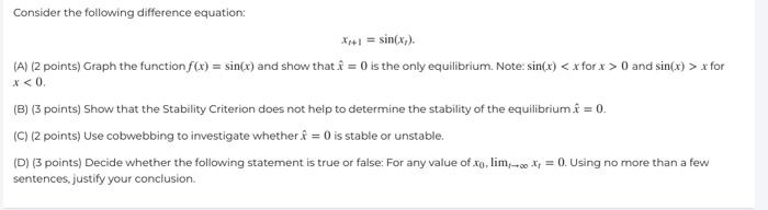Solved Consider the following difference equation: | Chegg.com