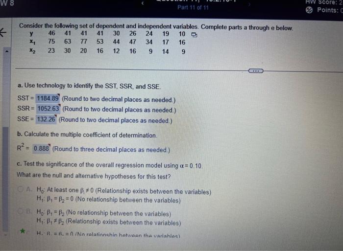 Solved HW8 Q11 - Please help me solve the 11 parts - | Chegg.com
