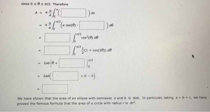Solved EXAMPLE 2 Find the area enclosed by the ellipse | Chegg.com