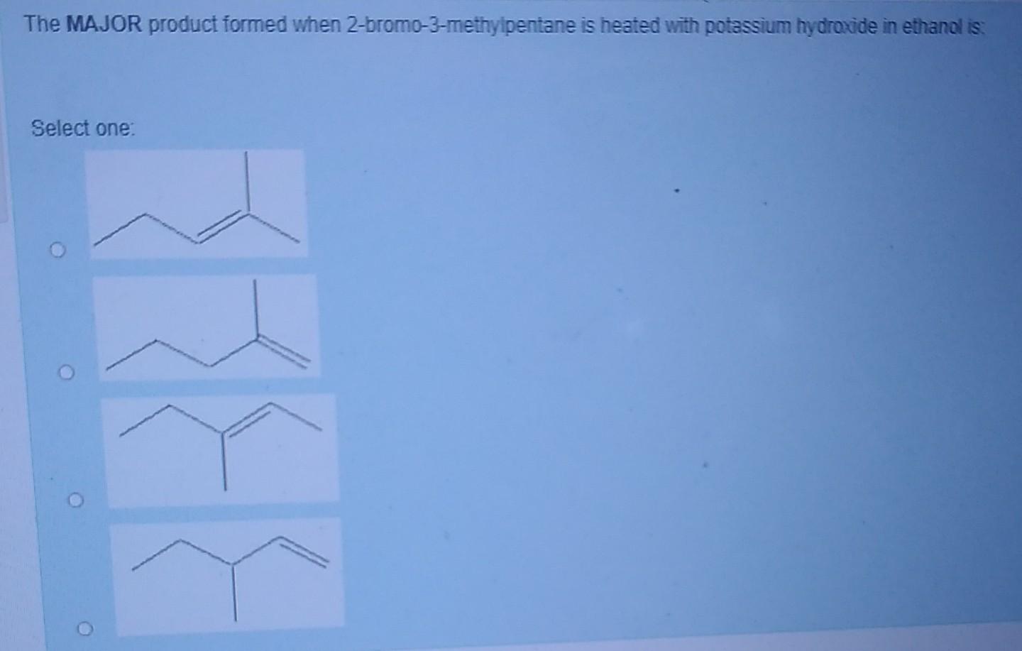 2 bromo 3 methylbutane ethanolic potassium hydroxide