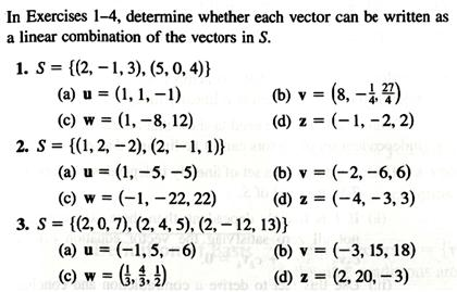 Solved In Exercises 1-4, determine whether each vector can | Chegg.com