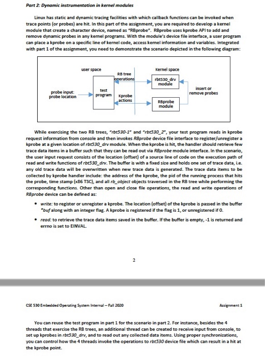 Part 2: Dynamic instrumentation in kernel modules | Chegg.com