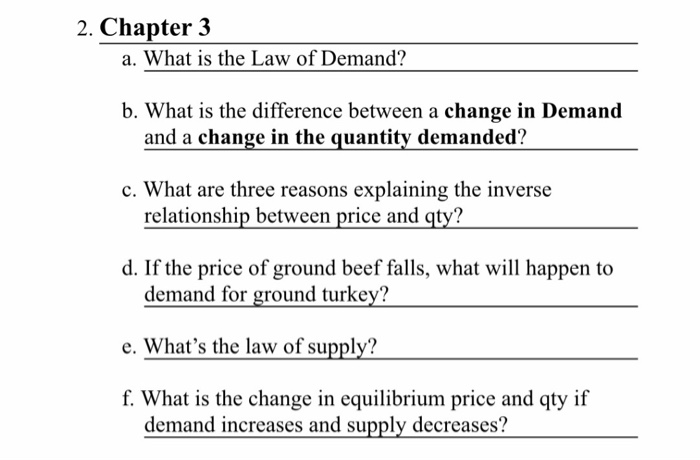 chapter 2 the law of demand prepared by Images High... Solved 2. Chapter 3 a. What is the Law of Demand? b. What is | Chegg.com