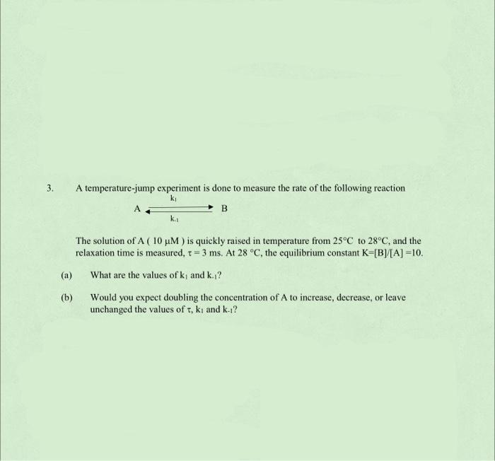 temperature jump experiment