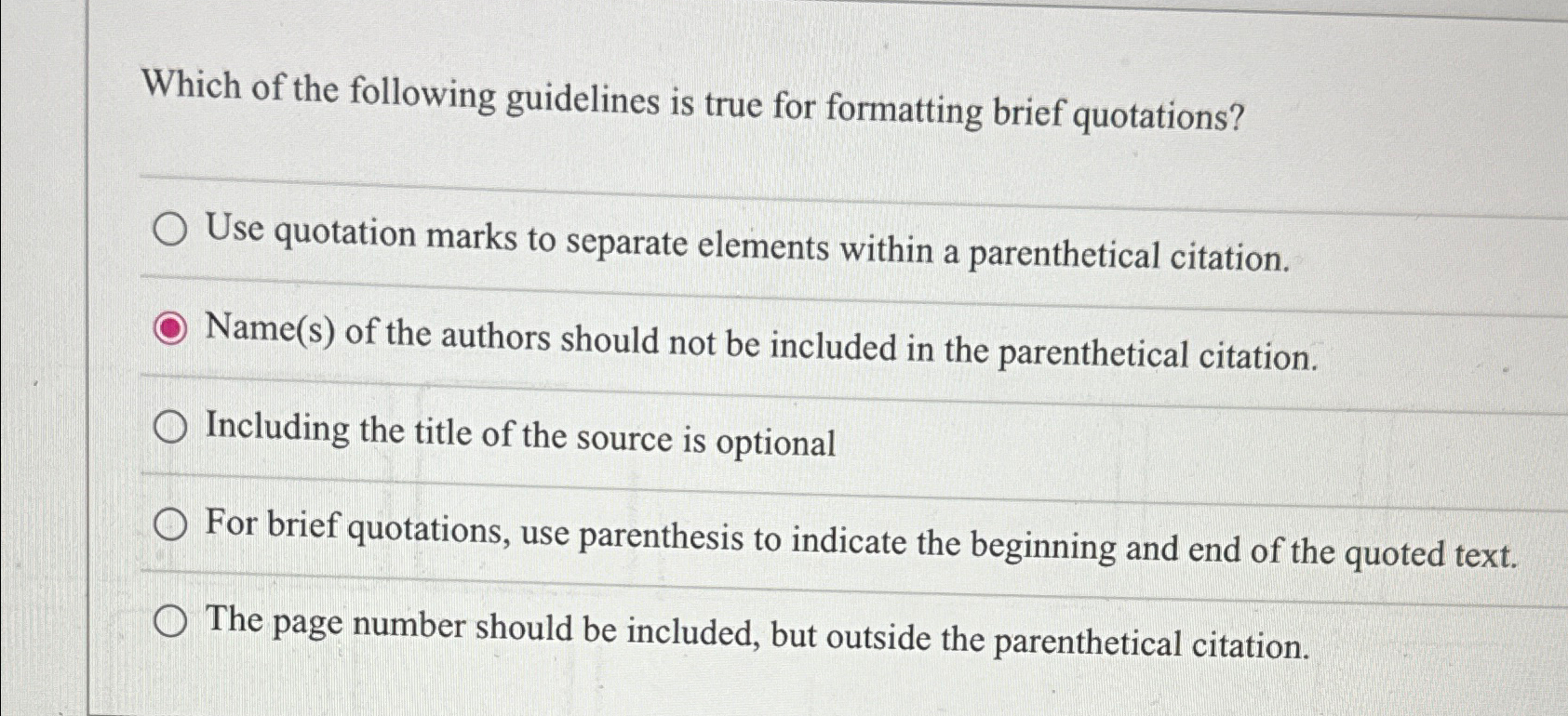 Solved Which of the following guidelines is true for | Chegg.com