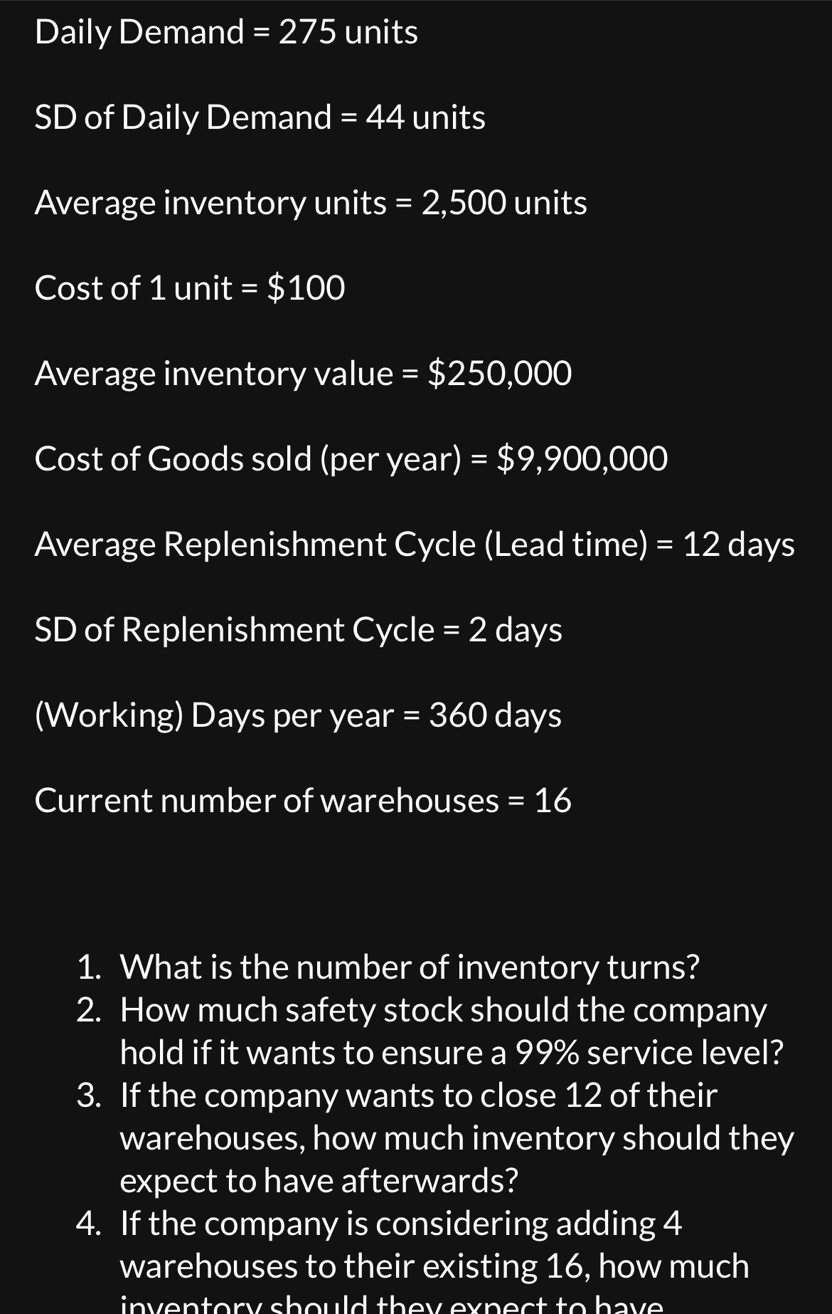 How much inventory should I start with on ?