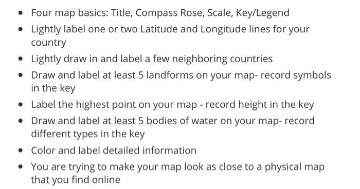 Solved • Four map basics: Title, Compass Rose, Scale, | Chegg.com