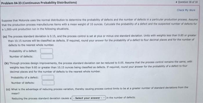 Solved Suppose that Motorola uses the normal distribution to | Chegg.com