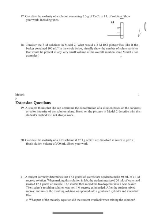 Molarity How Can The Concentration Of A Solution Be Chegg 