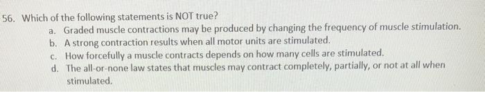 Solved 51. Put the following steps of muscle contraction in | Chegg.com