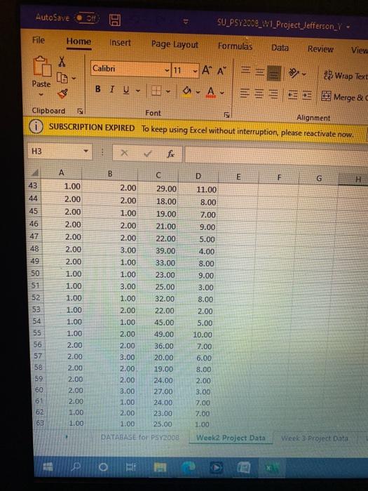 Solved Using Microsoft Excel and following the instructions | Chegg.com