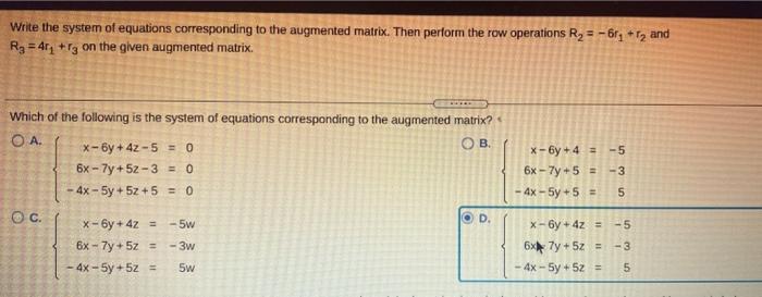 write-the-system-of-equations-corresponding-to-the-chegg