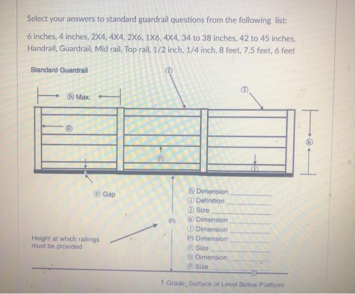 Select Your Answers To Standard Guardrail Questions Chegg Com