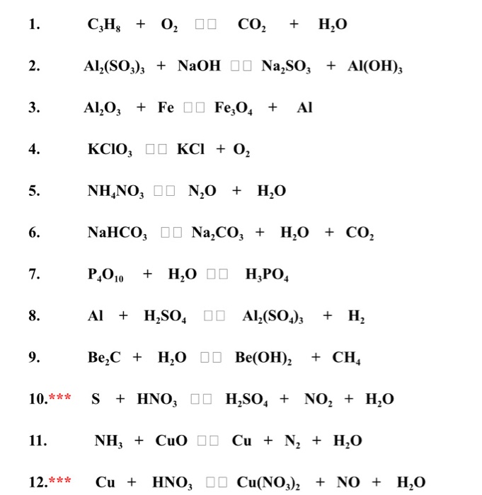 Solved Hello! Can I please get help on how to balance these | Chegg.com