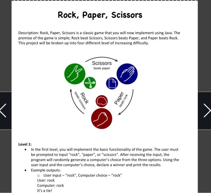 Solved Rock, Paper, Scissors Description: Rock, Paper, | Chegg.com