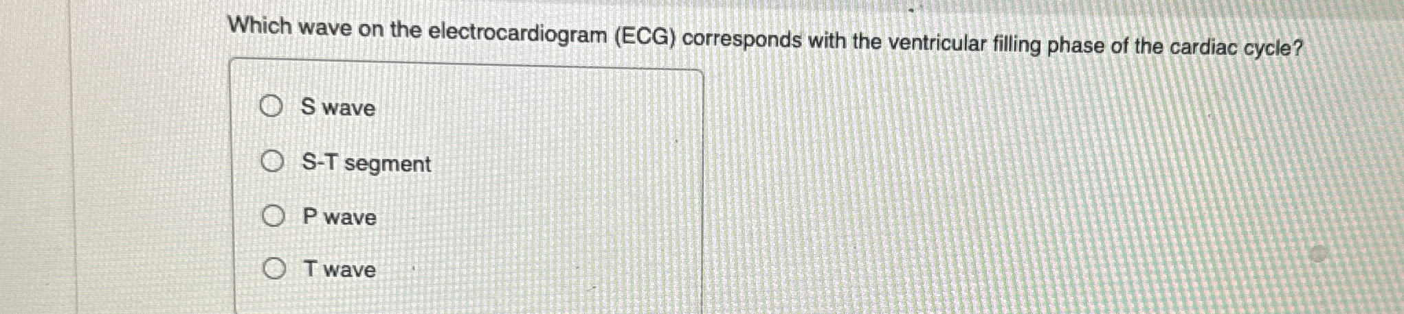 Solved Which wave on the electrocardiogram (ECG) | Chegg.com