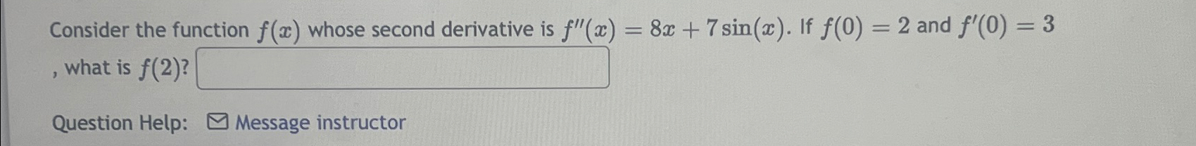 Solved Consider the function f(x) ﻿whose second derivative | Chegg.com