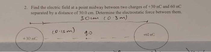 Solved Find the electric field at a point midway between two | Chegg.com