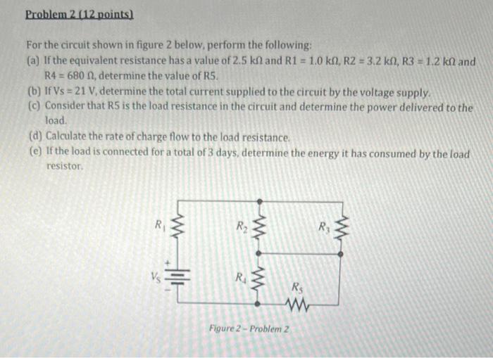 Solved Problem 2 (12 points) For the circuit shown in figure | Chegg.com