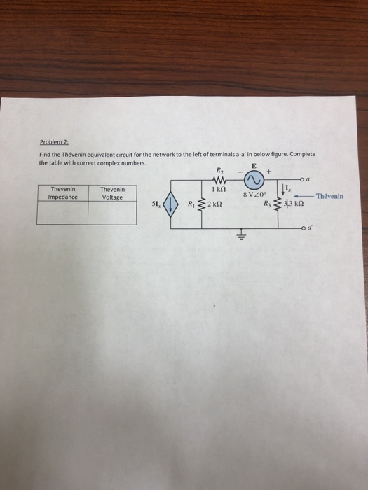 Solved Problem 2: Find The Thevenin Equivalent Circuit For | Chegg.com