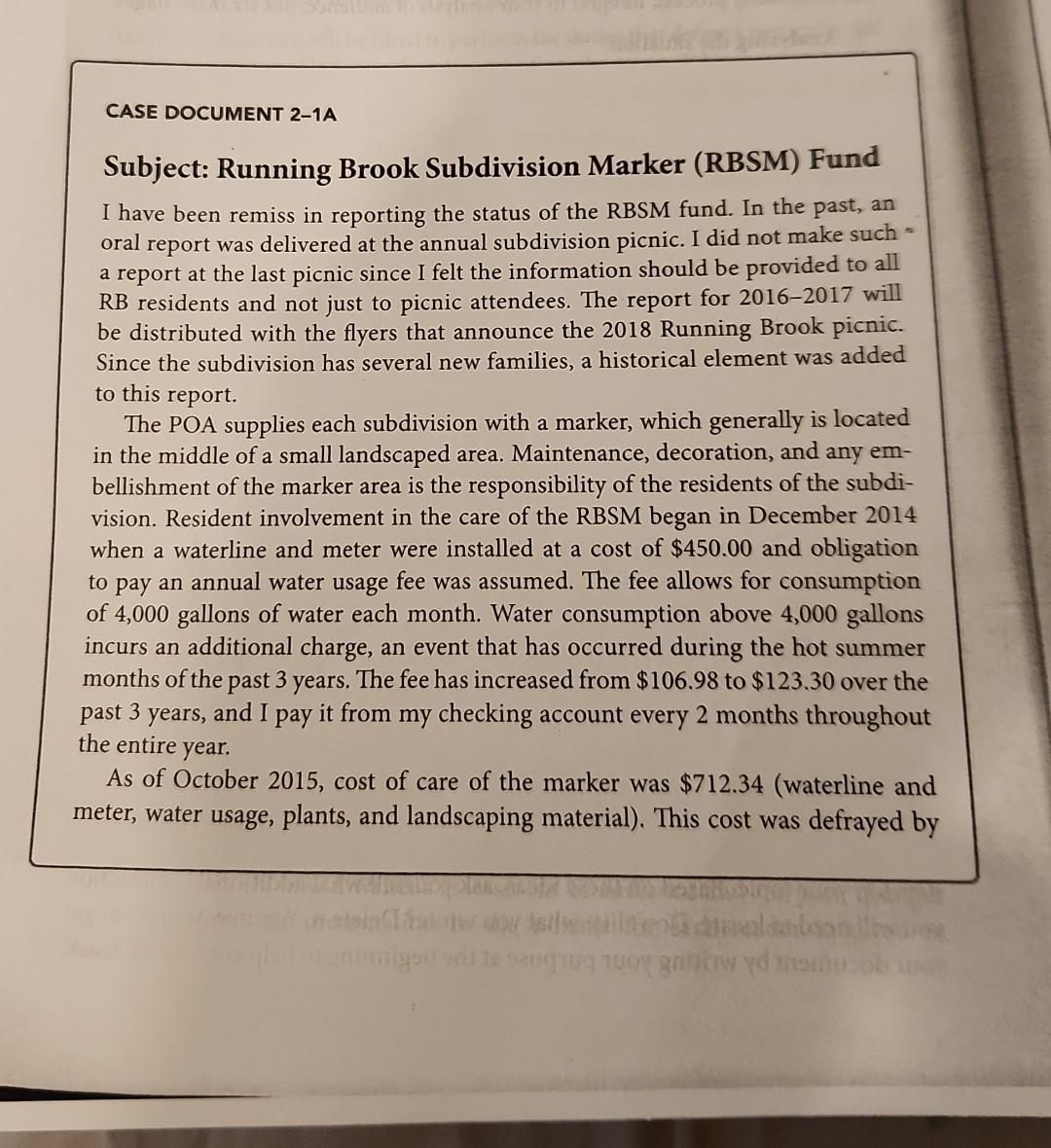 Please Read Case Documents 2-1A And 2-1B. Questions | Chegg.com