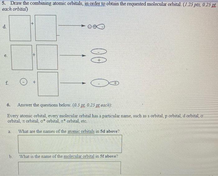 Solved Draw The Resulting Molecular Orbitals (to The Right) | Chegg.com ...