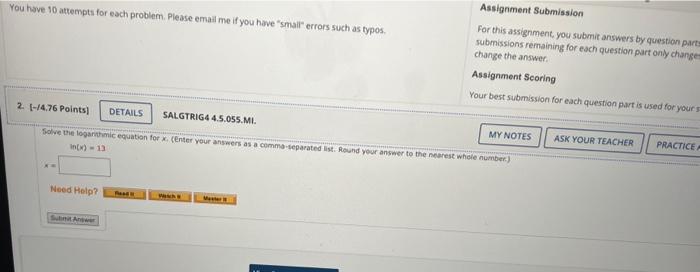Solved You have 10 attempts for each problem. Please email | Chegg.com