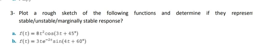 Solved 3- Plot a rough sketch of the following functions and | Chegg.com