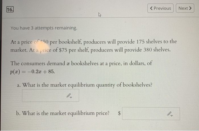 Solved 16. ho You have 3 attempts | Chegg.com