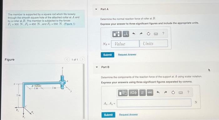Solved The member is supported by a square rod which fits | Chegg.com