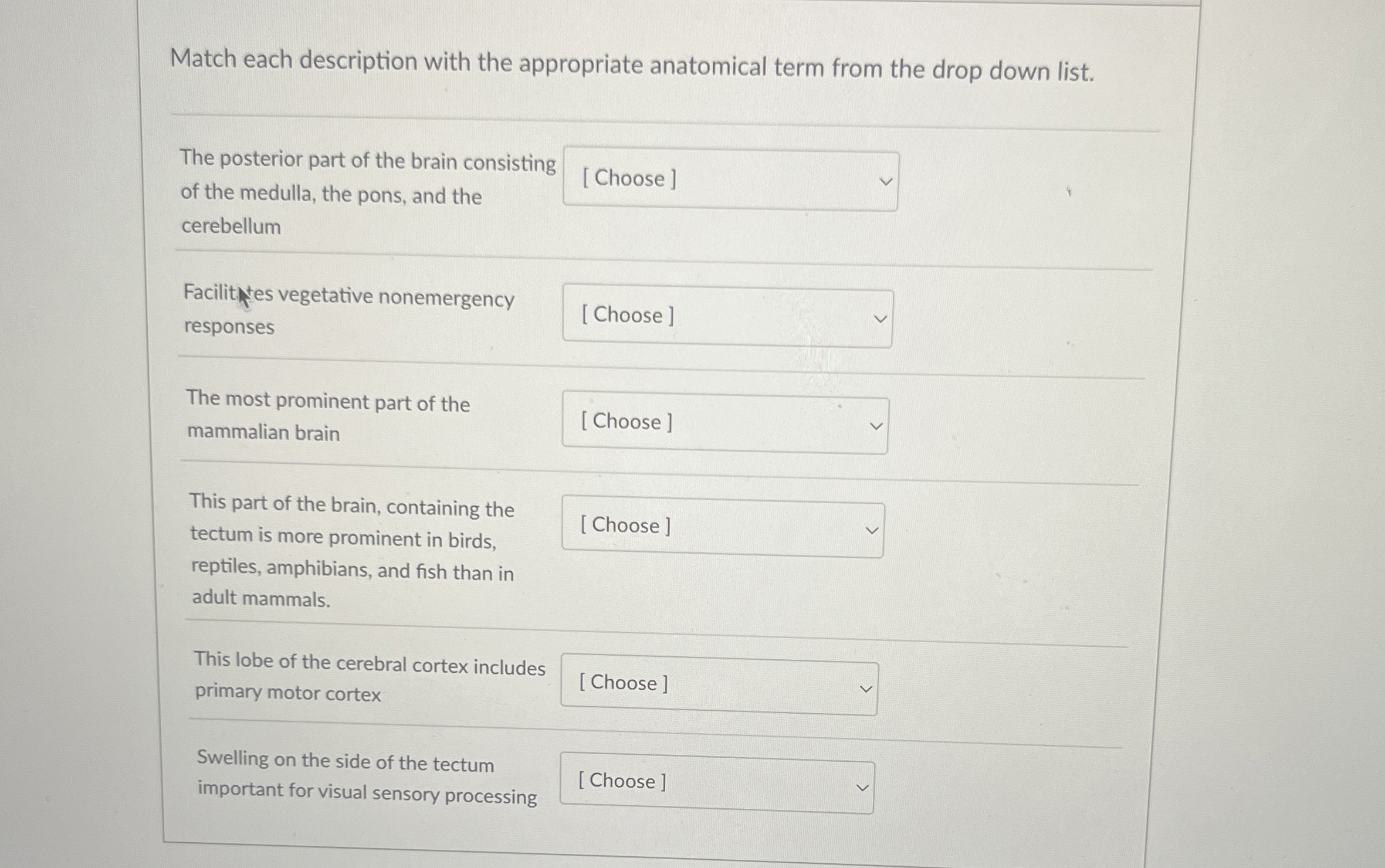 Solved Match each description with the appropriate | Chegg.com
