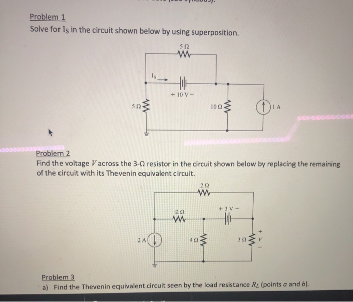 Solved Problem 1 Solve for Is in the circuit shown below by | Chegg.com